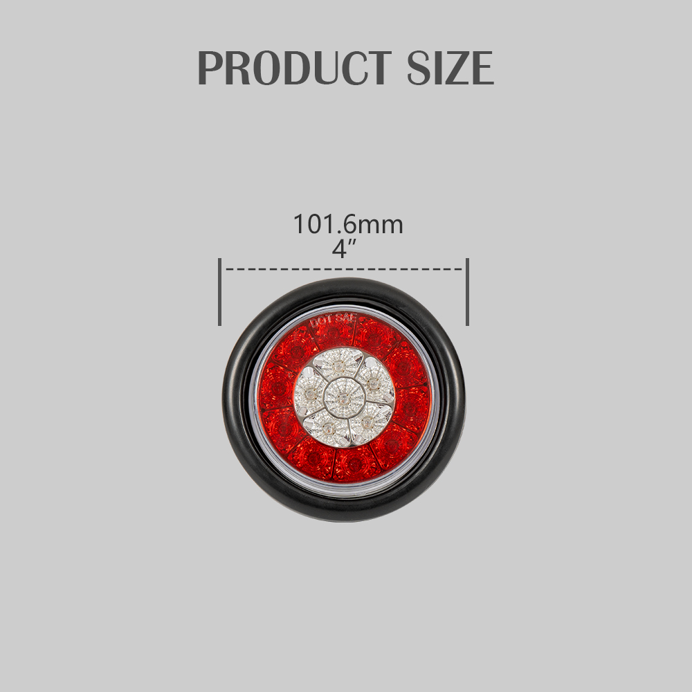 4 pollici rotondi 3 luci di coda a LED impermeabili