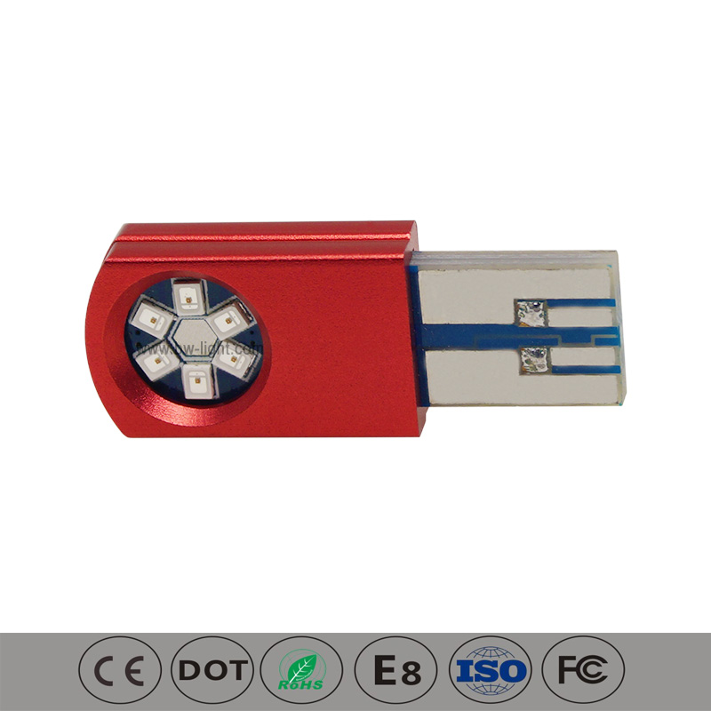 Lampadina a LED con indicatore luminoso di colore rosso T10