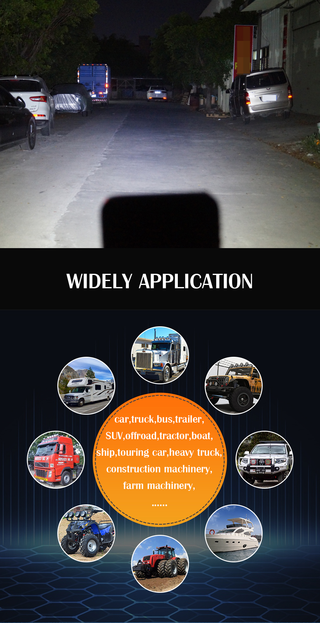 Automotive 48W*2 LED Square Work Light per camion