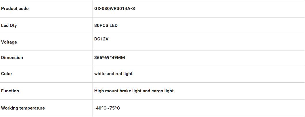 Luci da freno a LED GM GX-080WR3014A-S