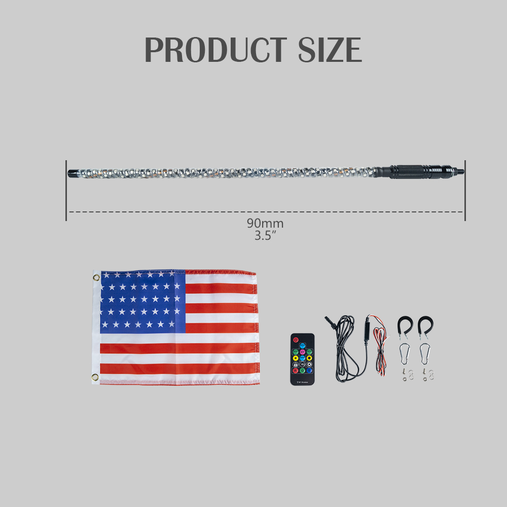 180pcs LED SMD5050 Luci da frusta da 5 piedi, luce della frusta a LED con app e telecomando, camion per antenna a spirale RGB che inseguono il passeggino da pattina fuori strada (5)