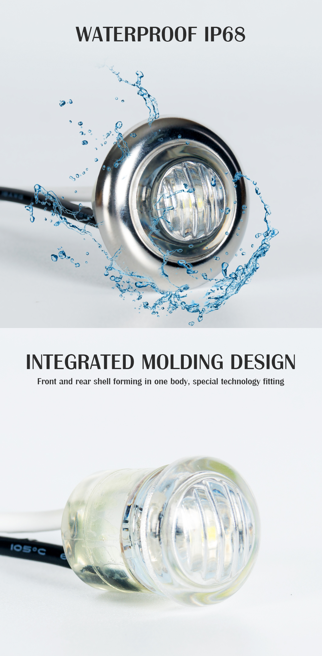 Luci di auto a LED da 3/4 pollici