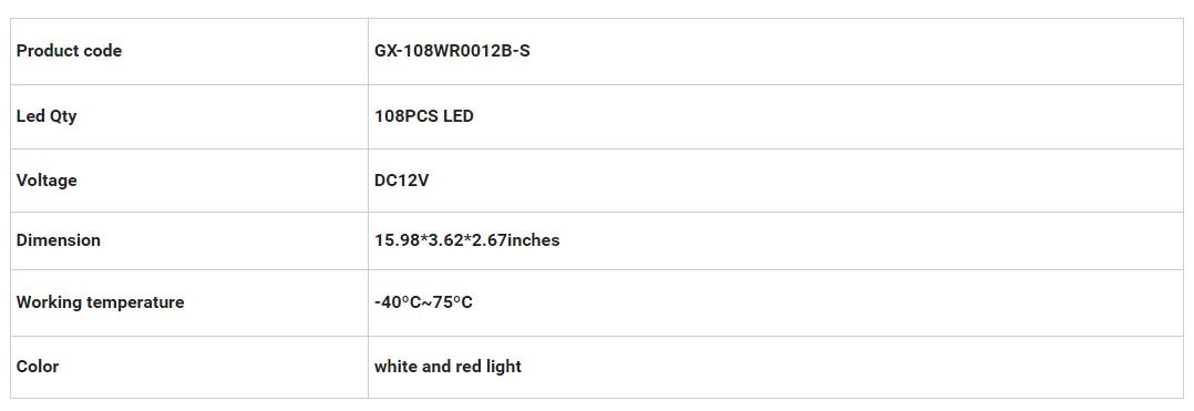 Luci freno GMC GX-108WR0012B-S