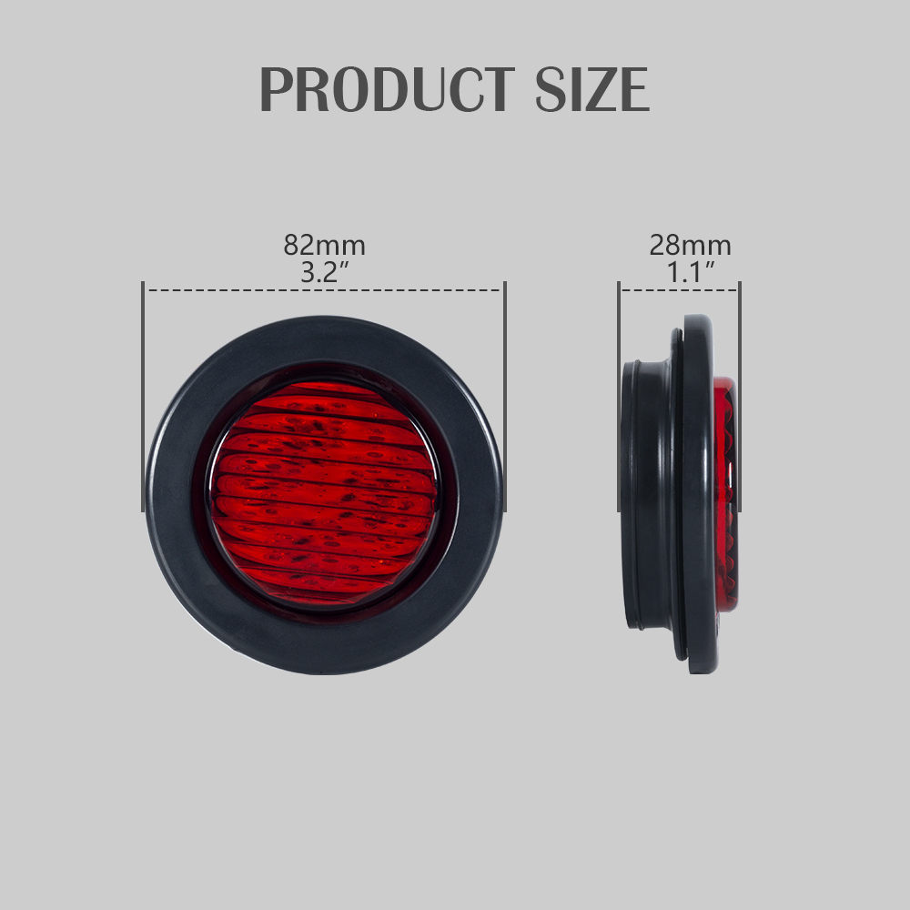 Fanale posteriore a LED rosso da 2,5 pollici con gomma