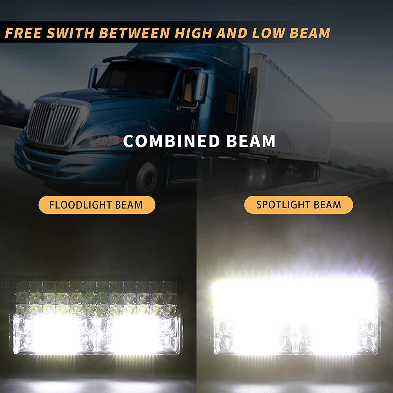 Luci di lavoro di guida rettangolo a LED universali per camion