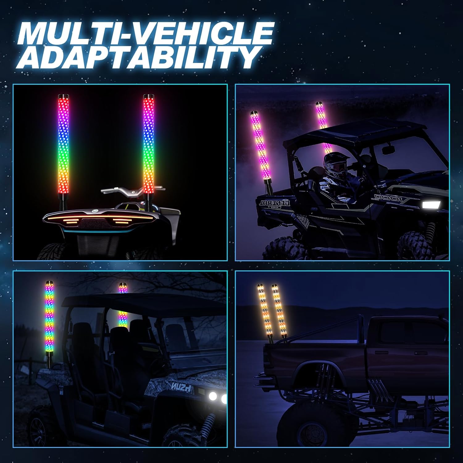 Luce a frusta a LED con modelli di inseguimento di controllo remoto e APP per ATV