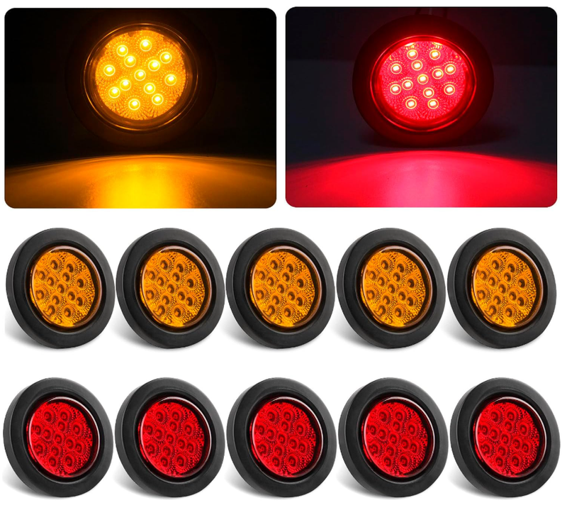 Luci di posizione laterali a LED rotonde da 2,5 "Luci rotonde per camion con rimorchio