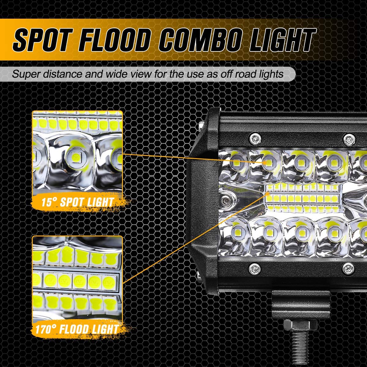 Barra luminosa da lavoro a LED combinata Spot Flood da 60 W da 4 pollici
