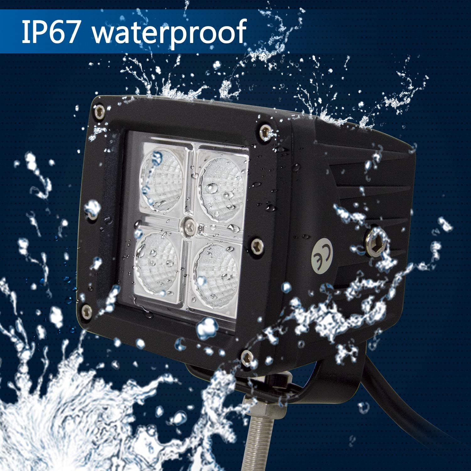 Luce di lavoro a LED da 12 W, luce di lavoro a LED giallo 12W, luce di lavoro a LED quadrata, luce di lavoro a LED quadrata 12W, luce di lavoro a LED Cree