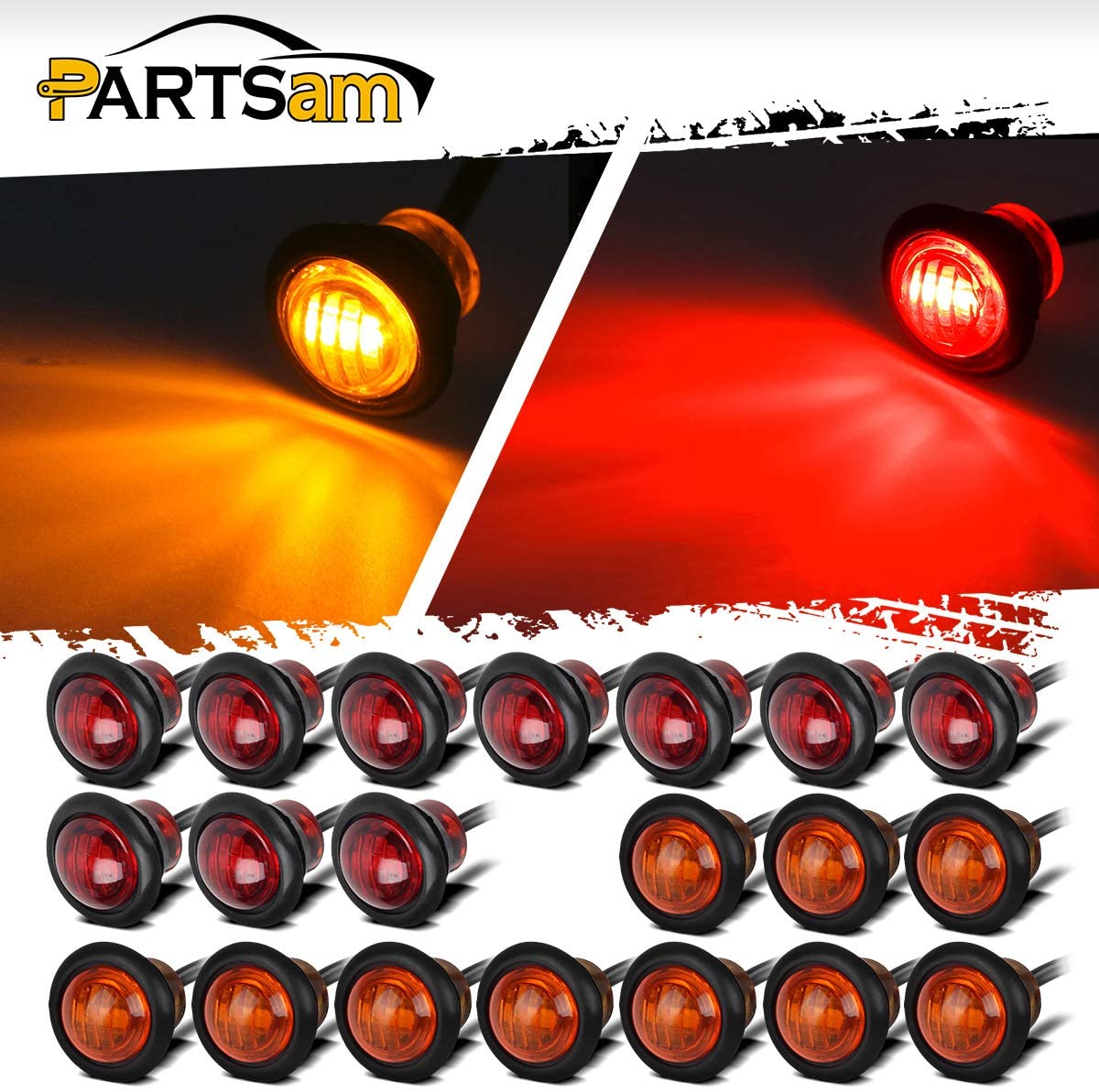 Luce da lavoro a LED da 27 Watt, luce da lavoro a LED quadrata impermeabile, lampadina per auto a LED di colore blu T10, lampadina per auto a LED per interni di colore blu, luce di posizione laterale a LED da 3/4 pollici