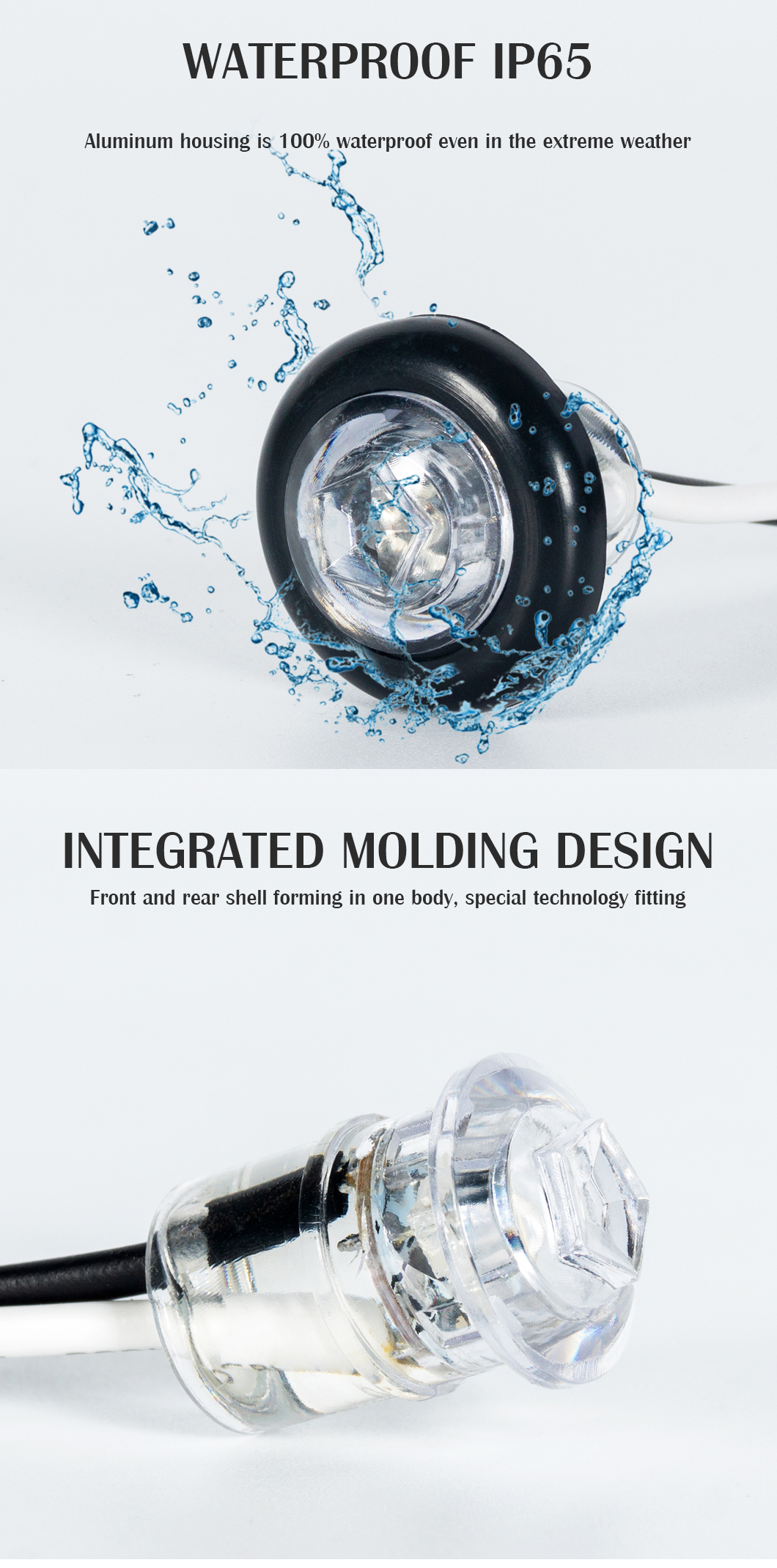 Luci di pennarello per camion Avvolgimenti per marcatori a monte a filo impermeabile. 1.3/4 