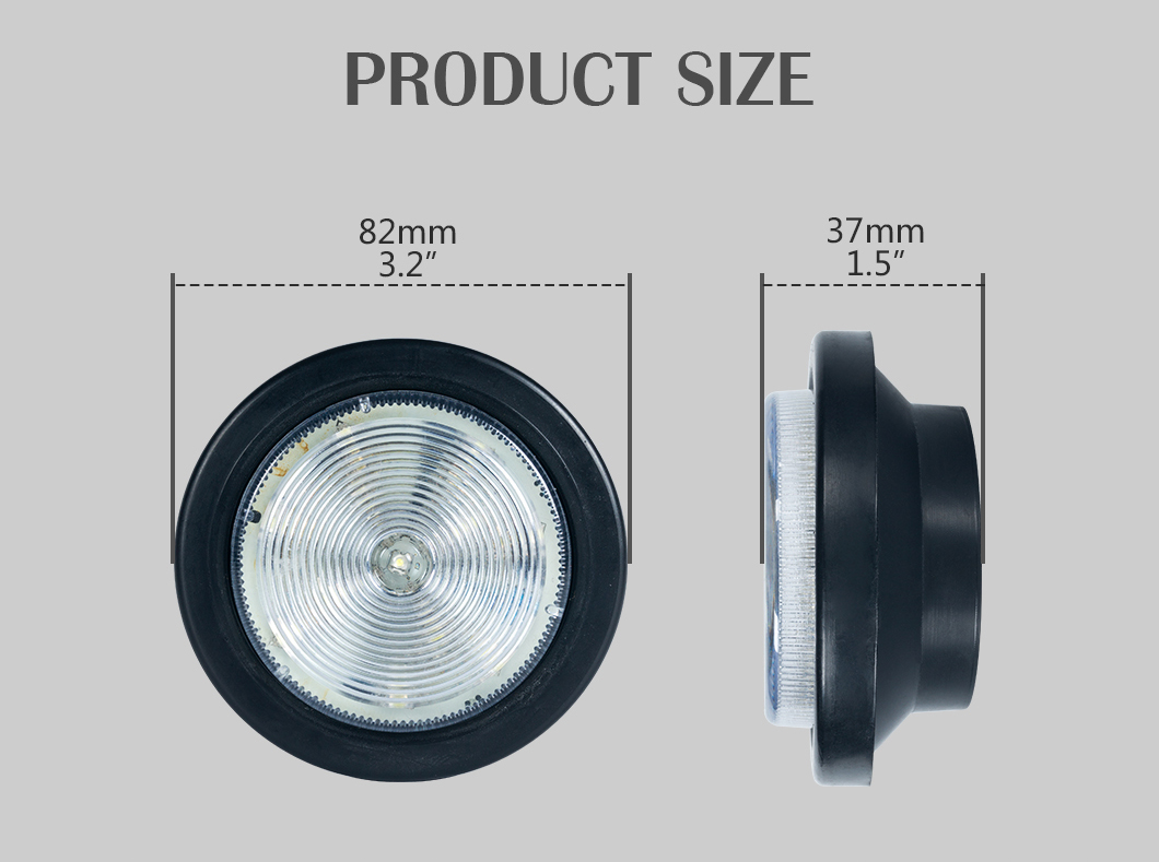 Luci di indicatore laterale di spazzatura a led impermeabili, luci di indicatore laterale a LED rotonde, luci di indicatore laterale a led del rimorchio, luci di indicatore di clearance a led rotonda impermeabile, luci di indicatore a led del rimorchio impermeabile