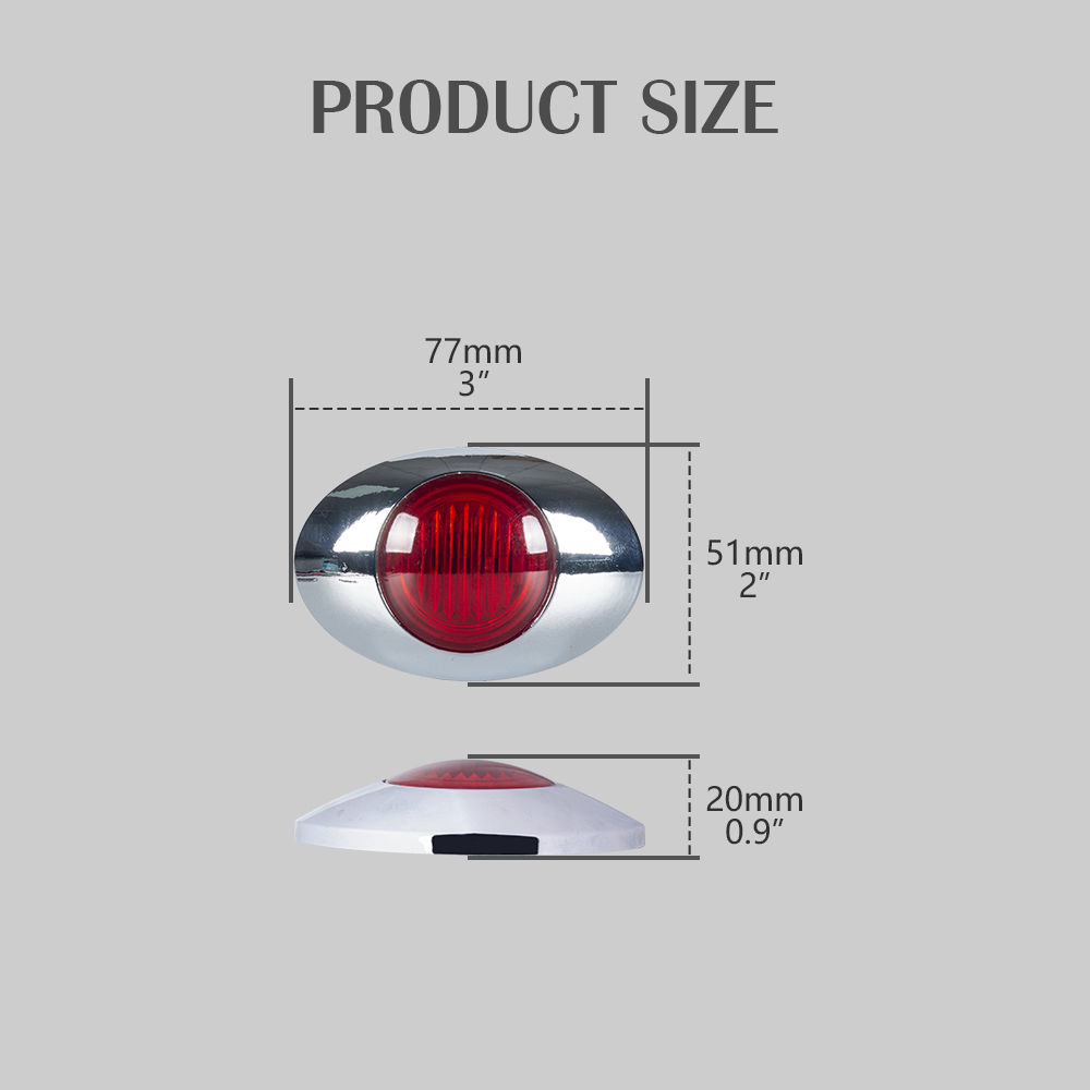 Luci di autorizzazione del marcatore ovale a LED con cornice cromata