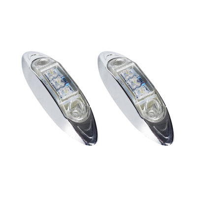 Mini marcatore a LED bianco con cornice cromata 